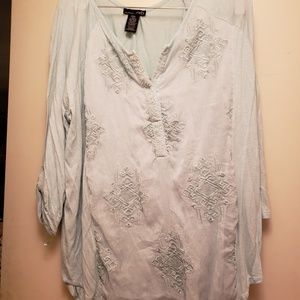 3/4 length sleeve mint green blouse